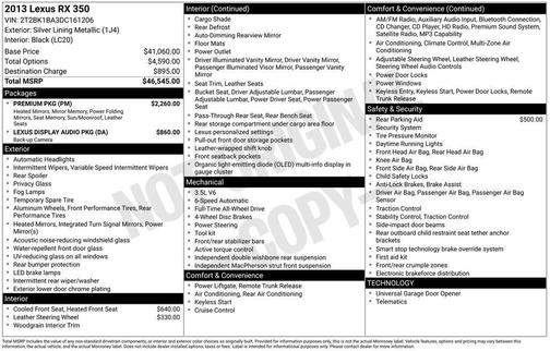 2013 Lexus RX 350 Base