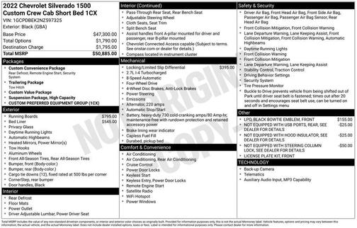 Black 2022 Chevrolet Silverado 1500 Custom