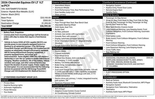 2026 Chevrolet Equinox EV LT
