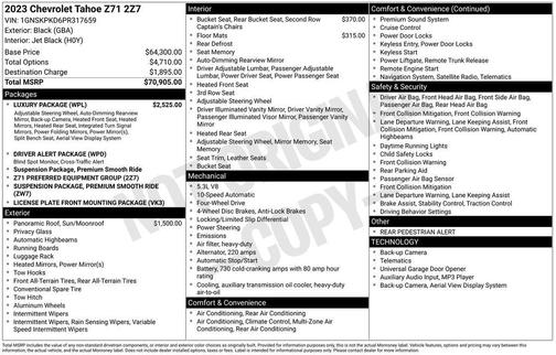 2023 Chevrolet Tahoe 4WD Z71