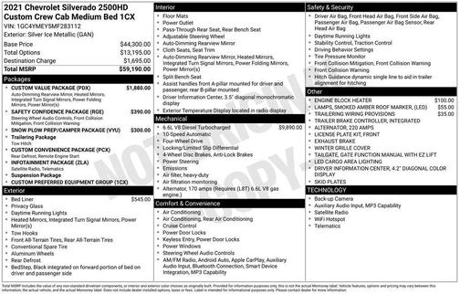 Silver Ice Metallic 2021 Chevrolet Silverado 2500 Custom