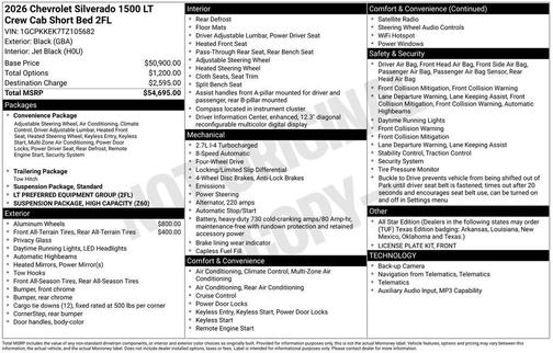 2026 Chevrolet Silverado 1500 LT