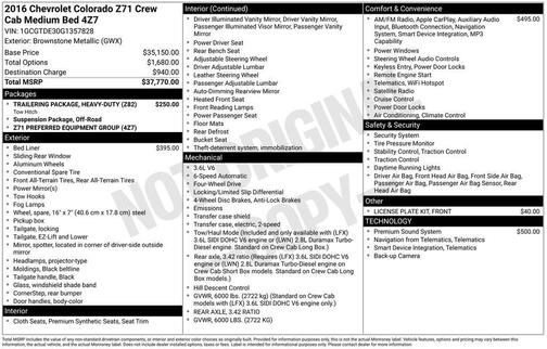 2016 Chevrolet Colorado Z71