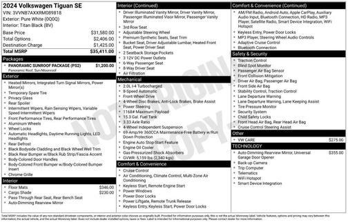 2024 Volkswagen Tiguan 2.0T SE