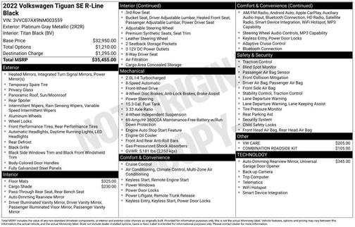 2022 Volkswagen Tiguan 2.0T SE R-Line Black