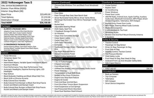 2022 Volkswagen Taos 1.5T S