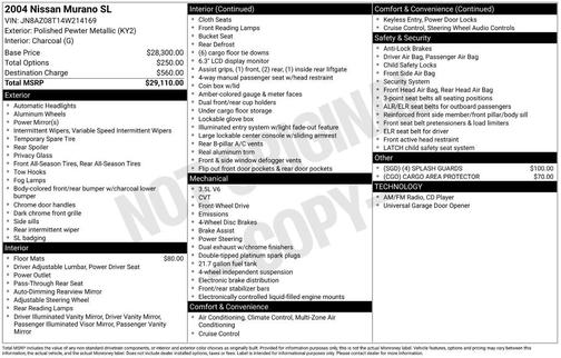 2004 Nissan Murano SL