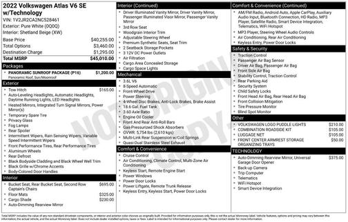 2022 Volkswagen Atlas 3.6L SE w/Technology