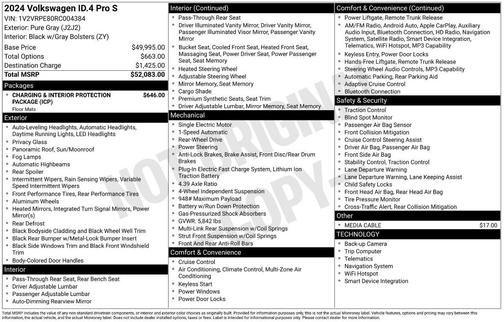 Pure Gray 2024 Volkswagen ID.4 Pro S
