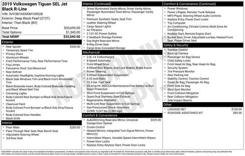 2019 Volkswagen Tiguan 2.0T SEL R-Line Black