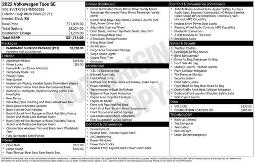 2022 Volkswagen Taos 1.5T SE