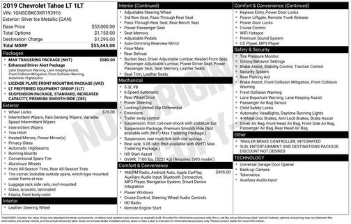 2019 Chevrolet Tahoe LT