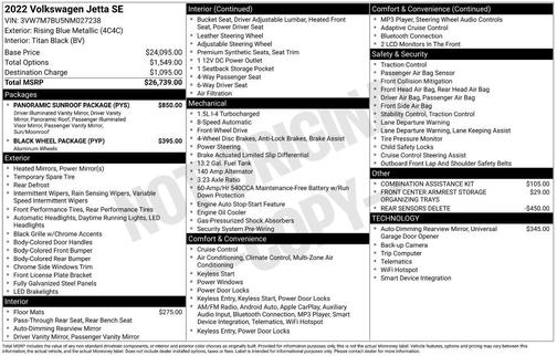 2022 Volkswagen Jetta 1.5T SE