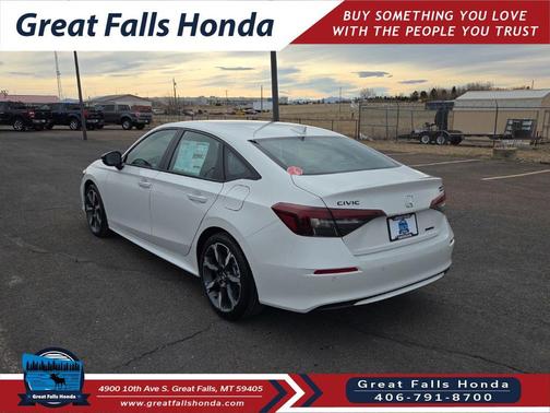 Platinum White Pearl 2026 Honda Civic Hybrid Sport Touring