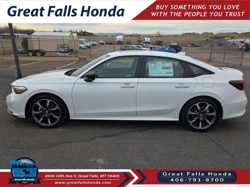 Platinum White Pearl 2026 Honda Civic Hybrid Sport Touring