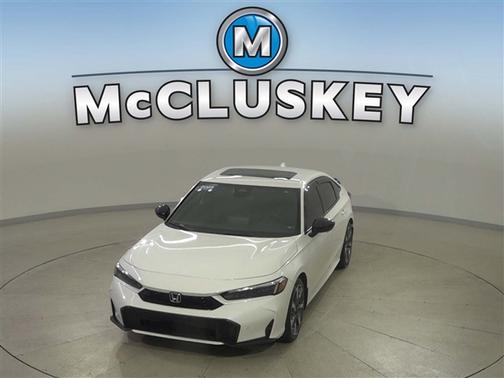 Platinum White Pearl 2025 Honda Civic Hybrid Sport Touring
