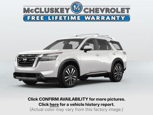 Pearl White Tricoat/Super Black 2024 Nissan Pathfinder Platinum 4WD