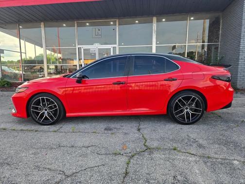 Red 2021 Toyota Camry LE