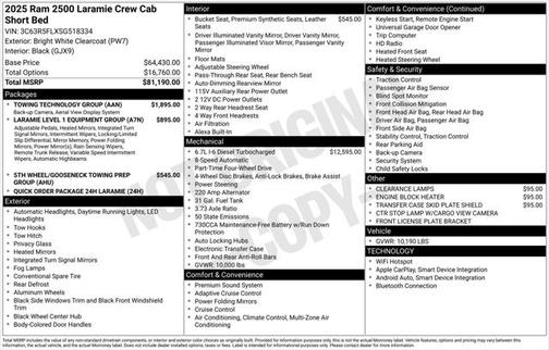 2025 RAM 2500 Laramie Crew Cab 4x4 6'4' Box