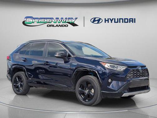 Blue Print/Midnight Black Metallic 2021 Toyota RAV4 Hybrid SE