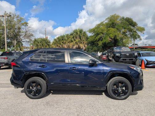 Blue Print/Midnight Black Metallic 2021 Toyota RAV4 Hybrid SE