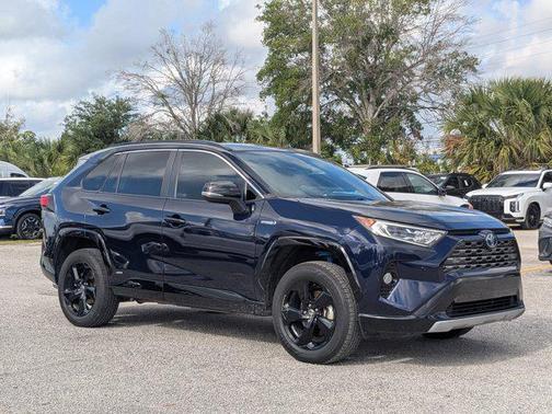 Blue Print/Midnight Black Metallic 2021 Toyota RAV4 Hybrid SE