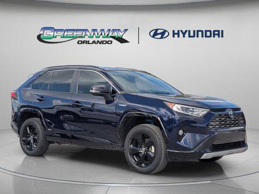 Blue Print/Midnight Black Metallic 2021 Toyota RAV4 Hybrid SE