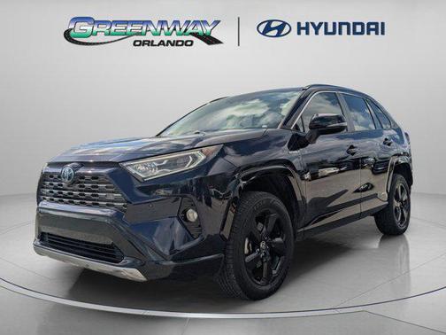 Blue Print/Midnight Black Metallic 2021 Toyota RAV4 Hybrid SE