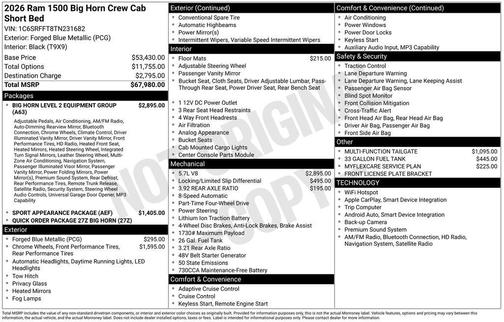 Blue Metallic 2026 RAM 1500 Big Horn/Lone Star