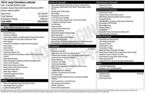 Deep Cherry Red Crystal Pearlcoat 2016 Jeep Cherokee Latitude