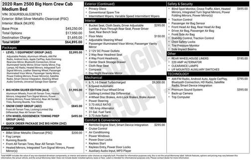 Billet Silver Metallic Clearcoat 2020 RAM 2500 Big Horn