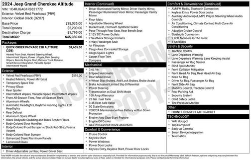 Velvet Red Pearlcoat 2024 Jeep Grand Cherokee Laredo