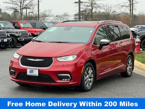 Red 2025 Chrysler Pacifica Hybrid Pinnacle