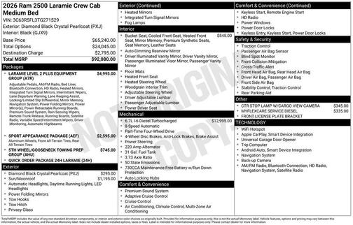 Diamond Black 2026 RAM 2500 Laramie