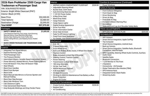 Bright White Clearcoat 2026 RAM ProMaster 2500 High Roof