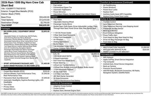 Blue Metallic 2026 RAM 1500 Big Horn/Lone Star