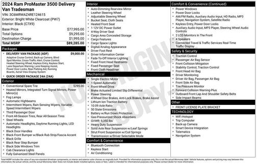 Bright White Clearcoat 2024 RAM ProMaster 3500 Delivery Van BEV Super High Roof
