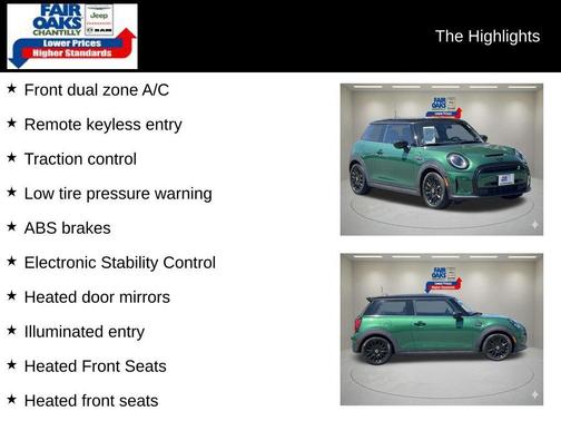 British Racing Green 2022 MINI SE Hardtop Cooper
