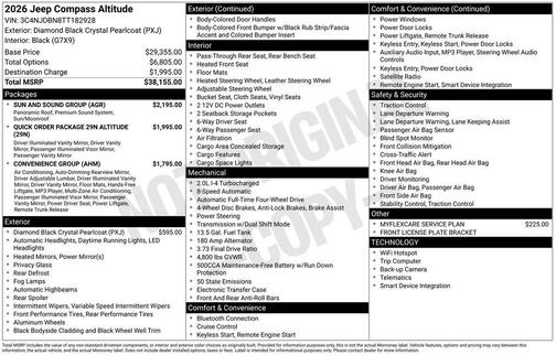 Diamond Black 2026 Jeep Compass Latitude