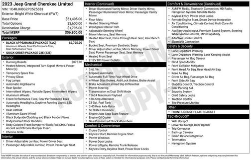 Bright White Clearcoat 2023 Jeep Grand Cherokee Limited