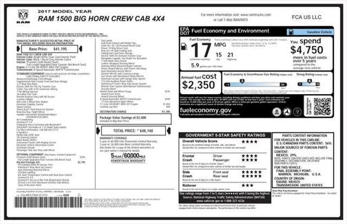 2017 RAM 1500 Big Horn