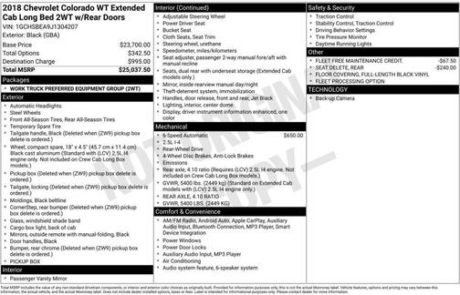 2018 Chevrolet Colorado WT