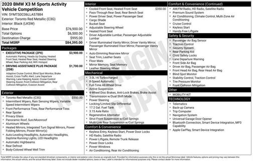 2020 BMW X3 M Competition