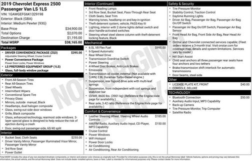 2019 Chevrolet Express 2500 LS