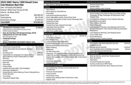 White Frost Tricoat 2023 GMC Sierra 1500 Denali