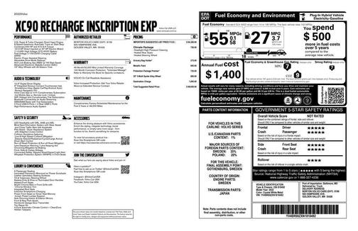 2022 Volvo XC90 Recharge Plug-In Hybrid T8 Inscription Expression 6 Passenger
