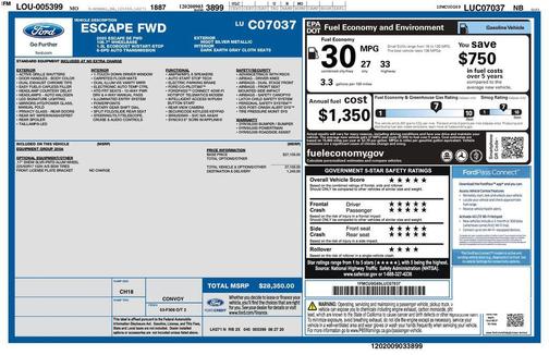 INGOT SILVER METALLIC 2020 Ford Escape SE