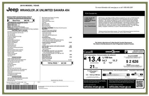 2018 Jeep Wrangler JK Unlimited Sahara