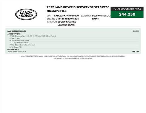 2022 Land Rover Discovery Sport S