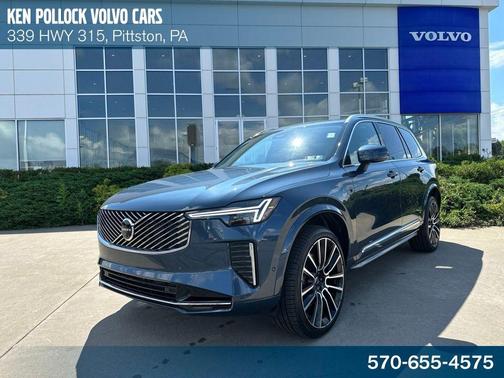 Denim Blue Metallic 2026 Volvo XC90 Plus, B6 AWD Gas (mild hybrid), Gasoline, Bright, 7 Seats